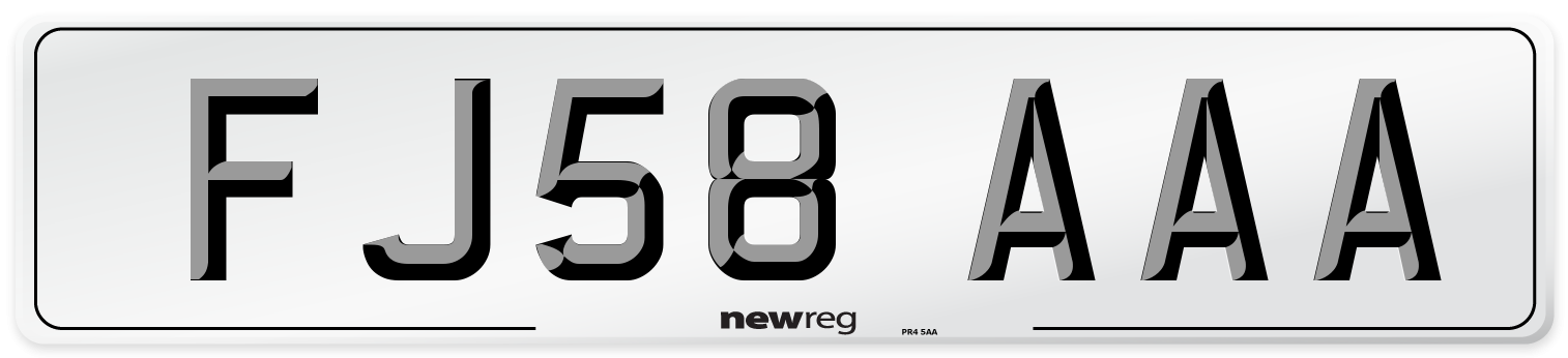 FJ58 AAA Number Plate from New Reg
